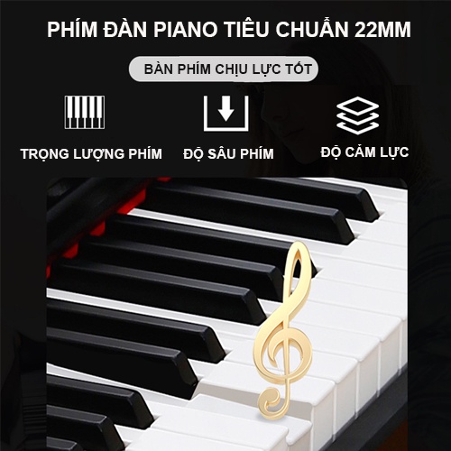 Đàn piano gỗ 88 phím chuẩn âm - đàn organ điện tử Có Pedal nhỏ gọn dễ dàng mang theo - electric piano cao cấp  vt169