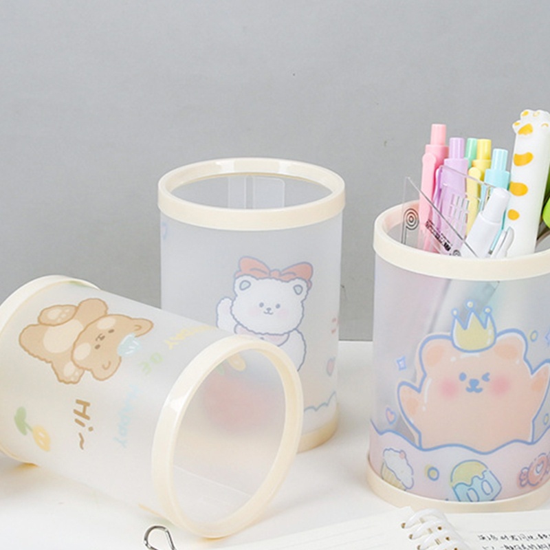 Ống đựng bút để bàn hình trụ họa tiết hoạt hình dễ thương cá tính làm quà tặng cho trẻ em
