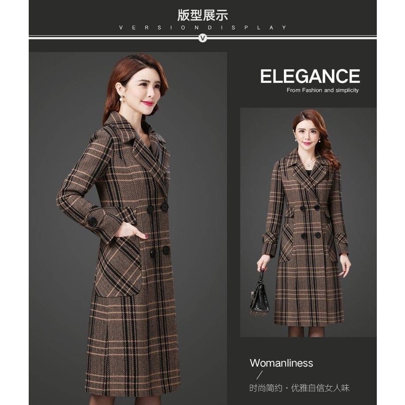 Áo Khoác Len Dày Dáng Dài Qua Gối Họa Tiết Chim Phượng Hoàng Phong Cách Hàn Quốc Thời Trang Thu Đông Cho Nữ m-4xl