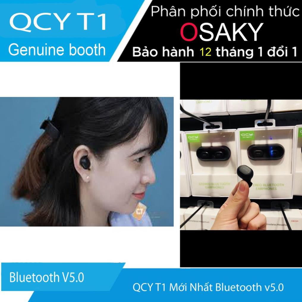 tai nghe Bluetooth QCY T1 Bluetooth 5.0 TWS mini không dây vô hình với hộp sạc