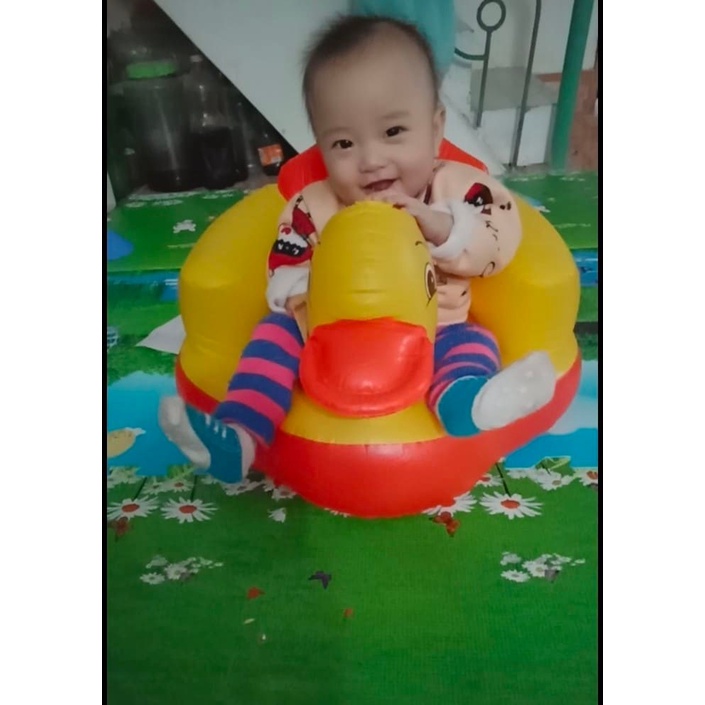 Ghế hơi tập ngồi hình vịt vàng cho bé yêu