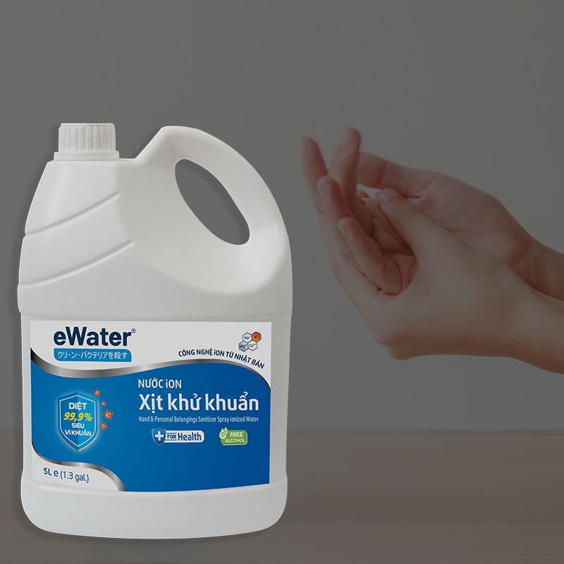 Nước ion Xịt khử khuẩn eWater loại nắp vặn 5000ml