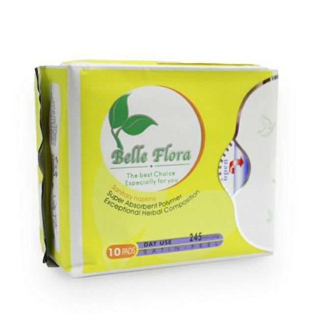 Combo 03 Gói Băng vệ sinh thảo mộc Belle Flora Ban Ngày (Gói 10 Miếng)