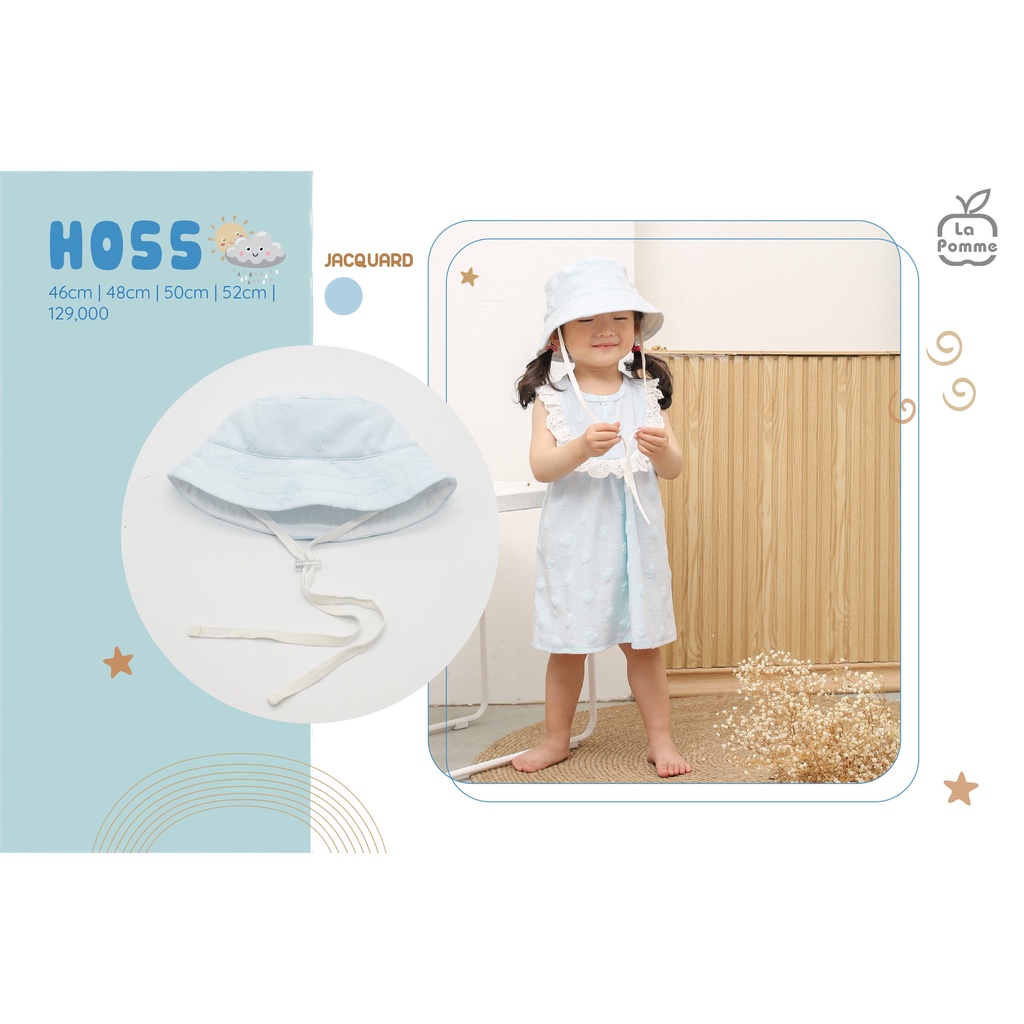 Mũ nón vành La Pomme Cotton thoáng mát thấm hút mồ hôi tốt mềm mịn bền giữ from đẹp chuẩn cho bé trai bé gái H055-T