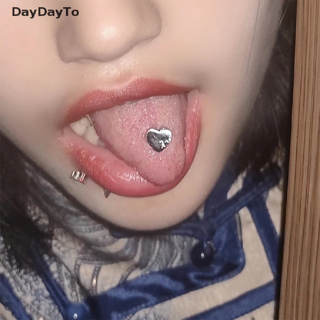 1 Khuyên Lưỡi Bằng Thép Titan Hình Trái Tim Cá Tính