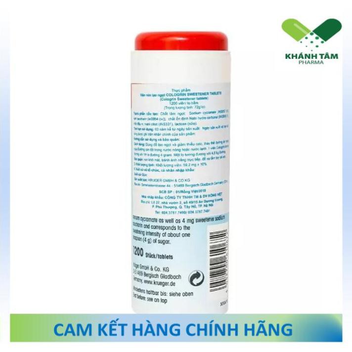 ! Đường viên Cologrin Sweetener Tablets (Chai 1200 viên) - Đường ăn kiêng, tiểu đường