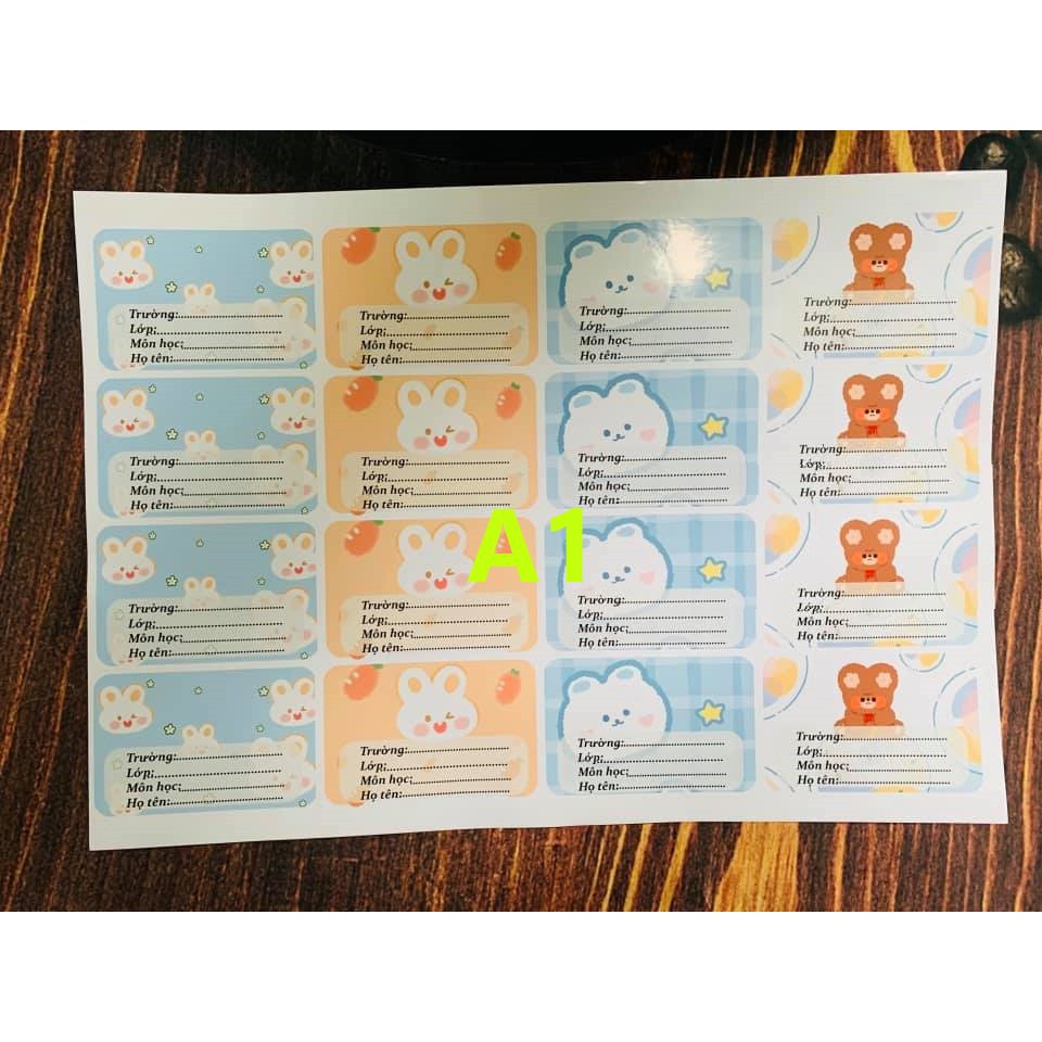 Nhãn vở hoa cúc bơ