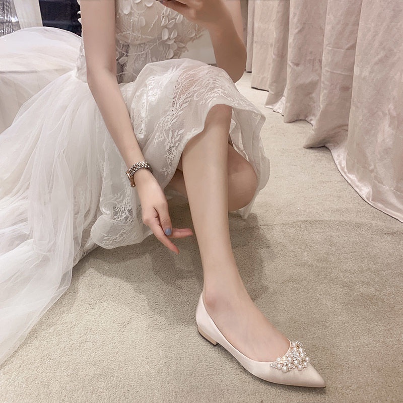 Giày Cao Gót Mũi Nhọn Đính Đá Thời Trang Cho Nữ