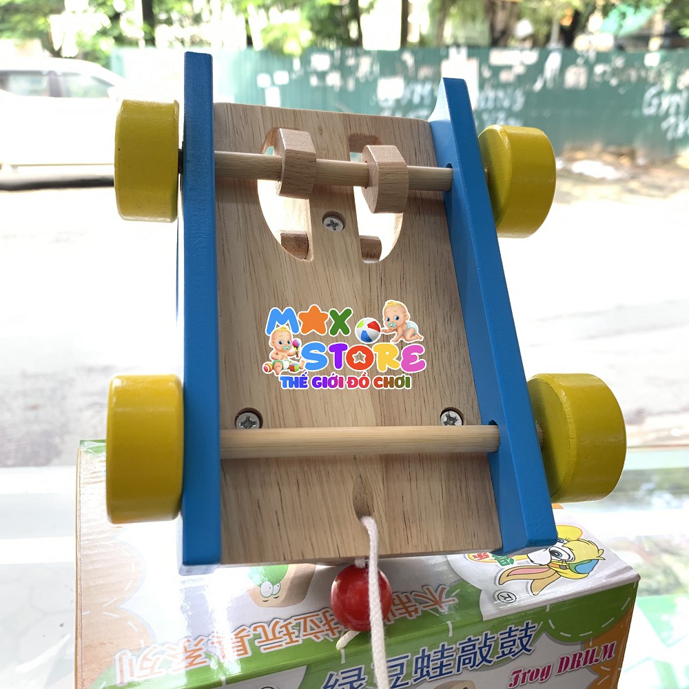 Đồ Chơi Gấu Đánh Trống Kéo Xe Bằng Gỗ Xịn Cực Cute Cho Bé Yêu