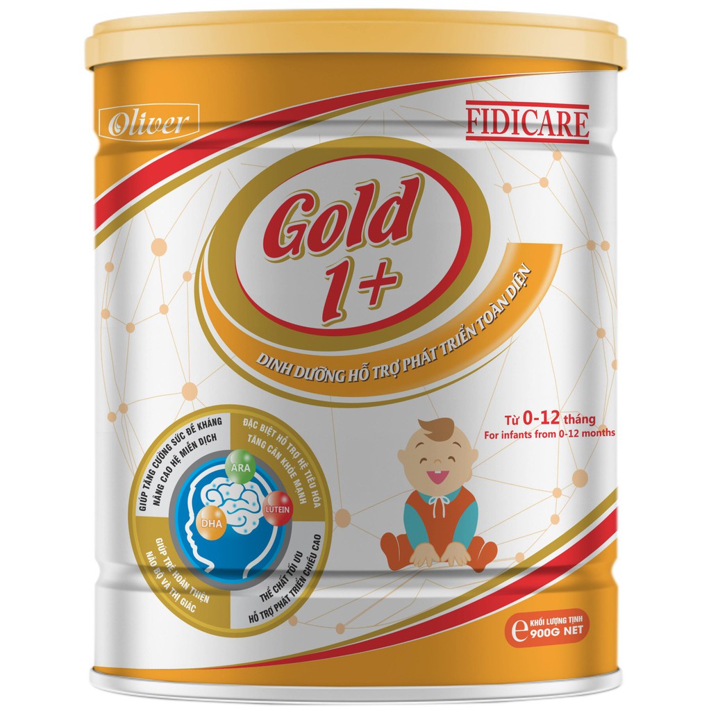 Sữa bột Fidicare Gold 1+ dành cho trẻ 0-12 tháng tuổi bổ não hỗ trợ tiêu hóa