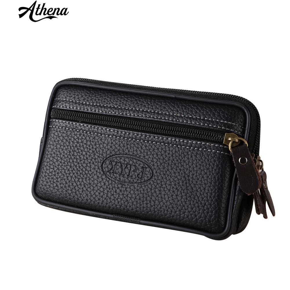 Túi đeo hông giả da 2 ngăn thời trang nam