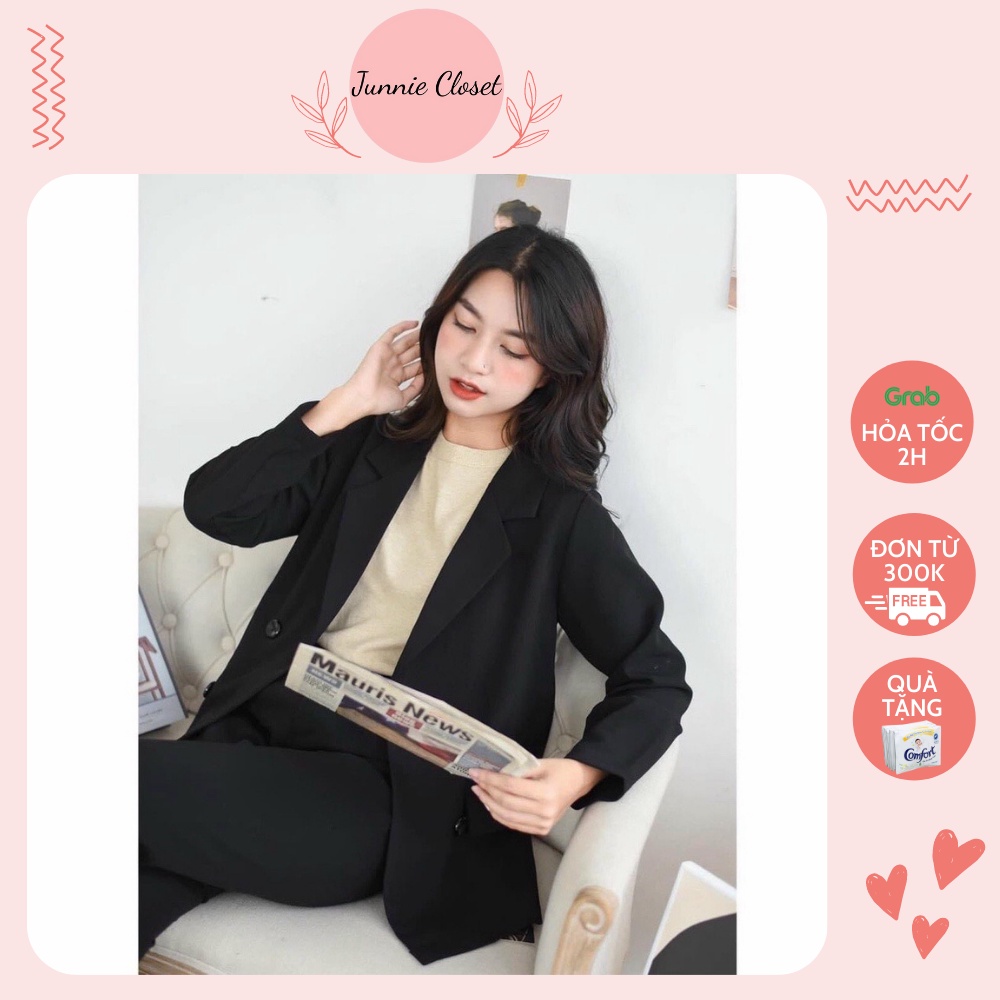 Áo khoác trơn vest blazer công sở nữ 2 khuy phong cách Hàn Quốc | BigBuy360 - bigbuy360.vn