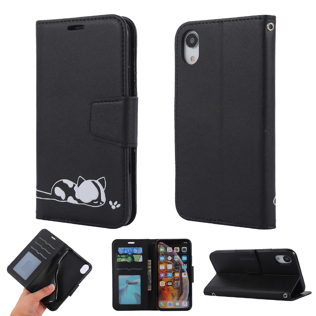 Bao da điện thoại dập nổi hình mèo con cho Iphone XR 11 Pro | BigBuy360 - bigbuy360.vn