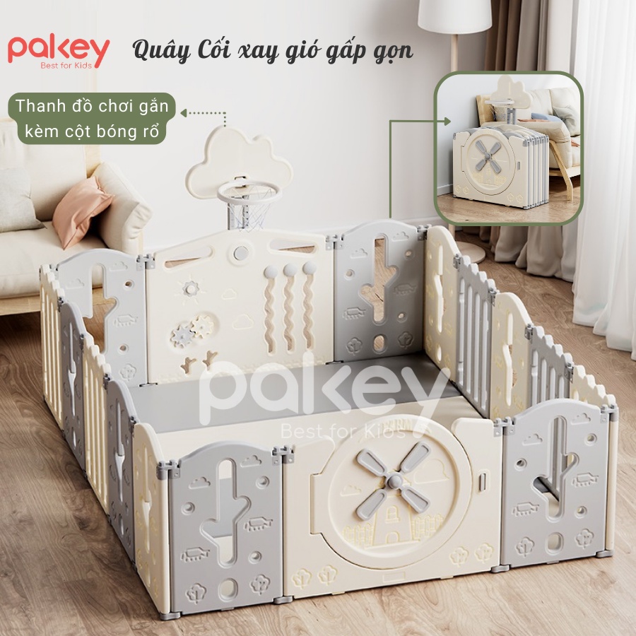 Quây Cũi Cho Bé - Full Set Quây Gấp Gọn Pakey Cao 65cm, Mẫu Quây Dày Dặn Chắc Chắn Bảo Bành 3 Năm