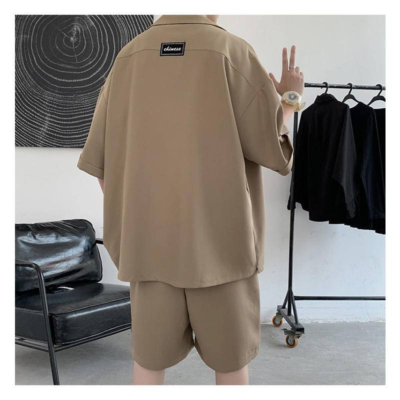 Áo Sơ Mi Ngắn Tay Kèm Quần Short Thời Trang Mùa Hè Cho Nam 24h