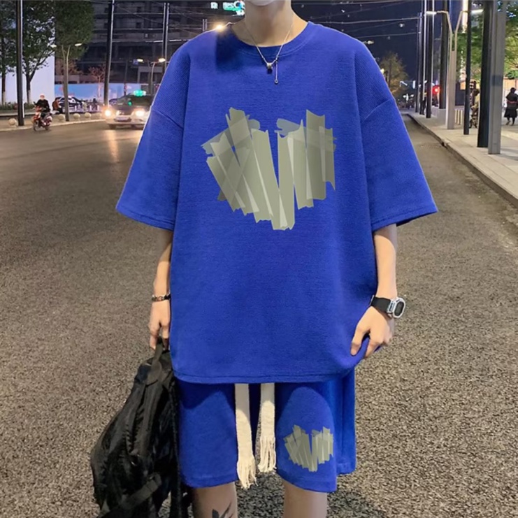 【5XL】Bộ đồ thể thao nam Thun Cổ Thuyền In Họa Tiết Thời Trang Phong Cách Cho Nam Bộ đồ thể thao phụ nữ lớn