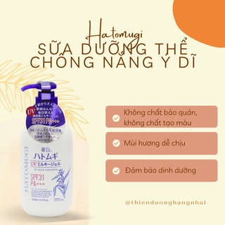 Sữa dưỡng thể chống nắng ý dĩ hatomugi SPF31 PA+++ 250ml (Mẫu mới không tem)