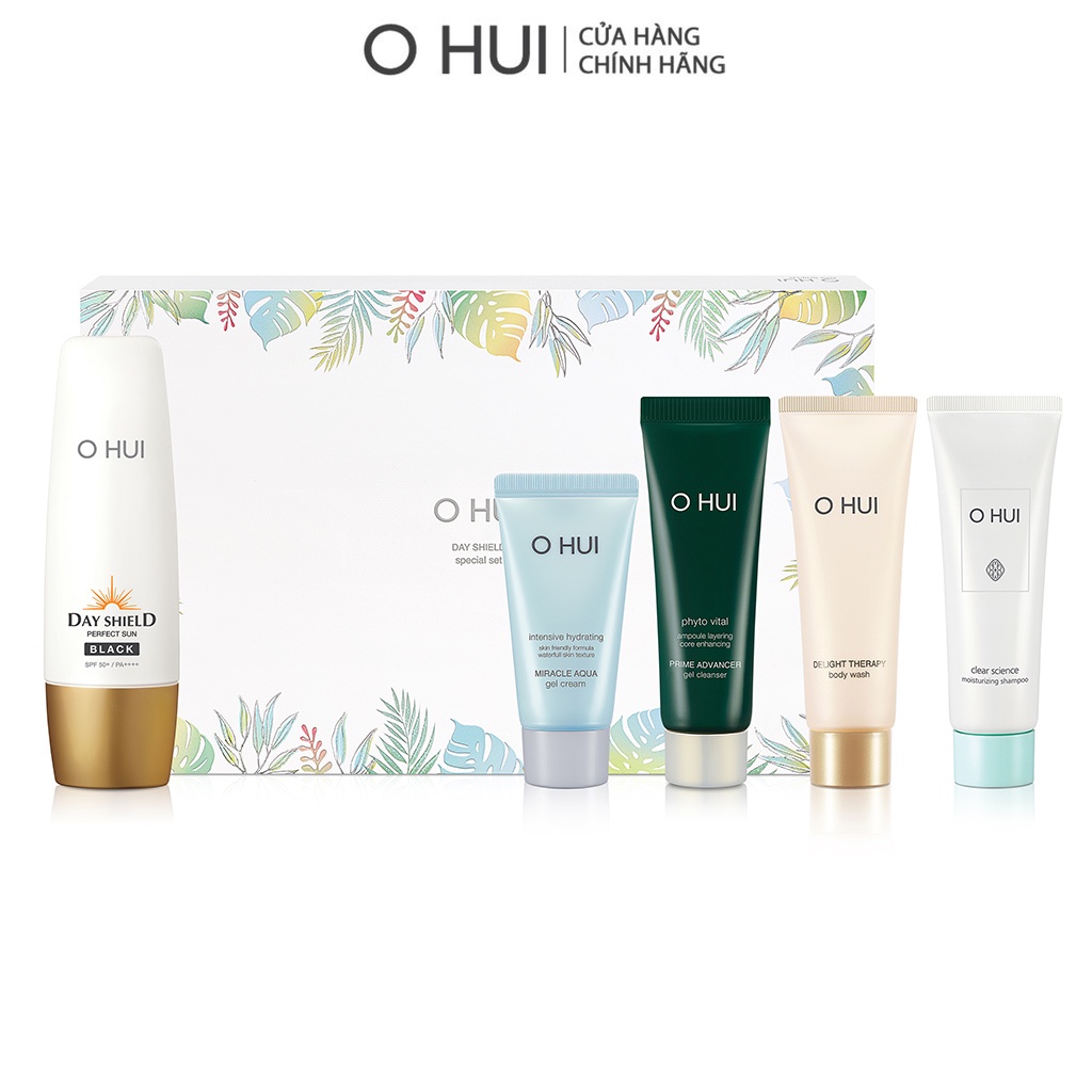 [Mã VISAPREMIUM giảm 150K] Bộ Kem chống nắng kiểm soát nhờn OHUI Day Shield Perfect Sun Black Special Set