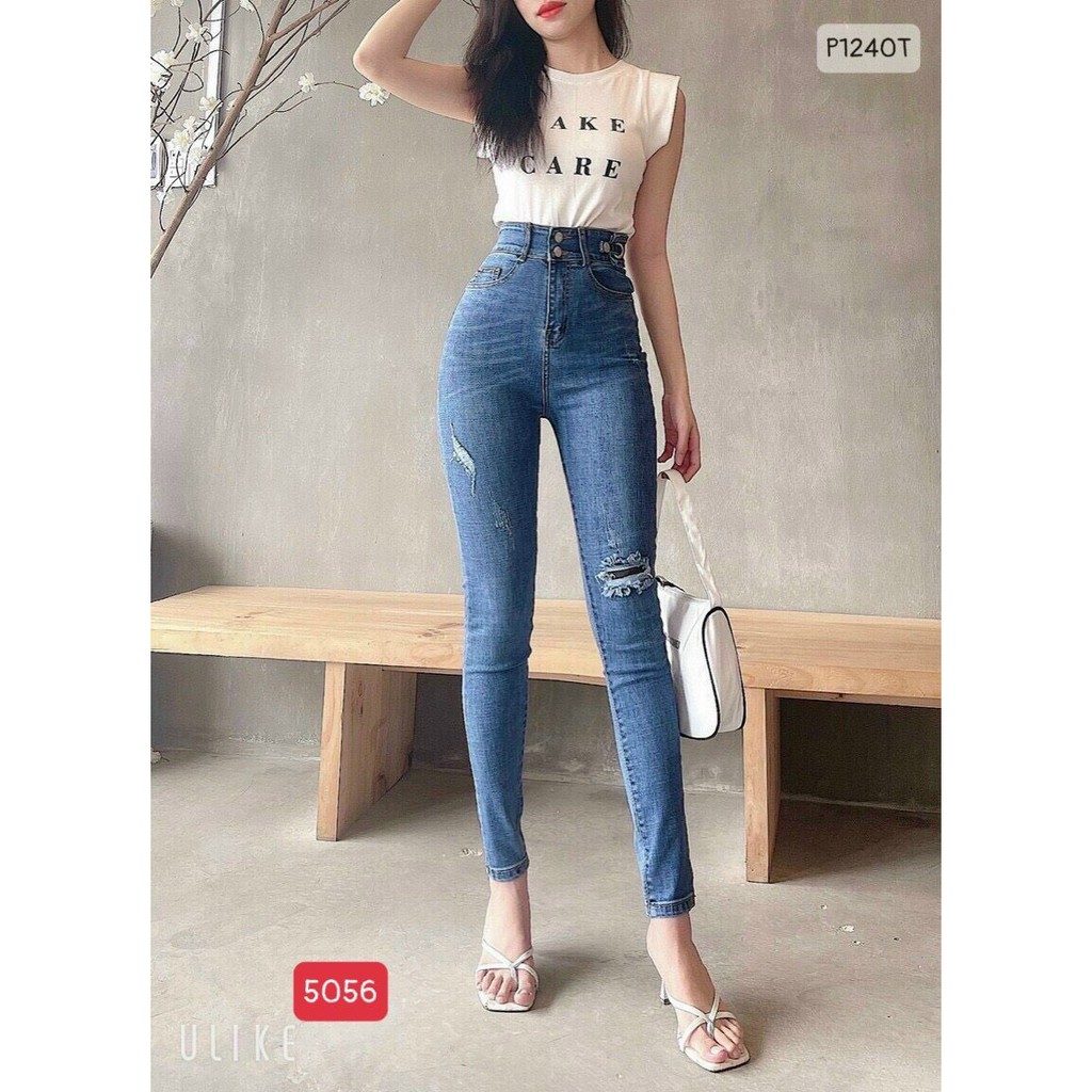 Quần jean nữ cao cấp, Quần jean thiết kế thời trang nữ hàng mới về thương hiệu MuradFashion loại mẫu QJNU5056