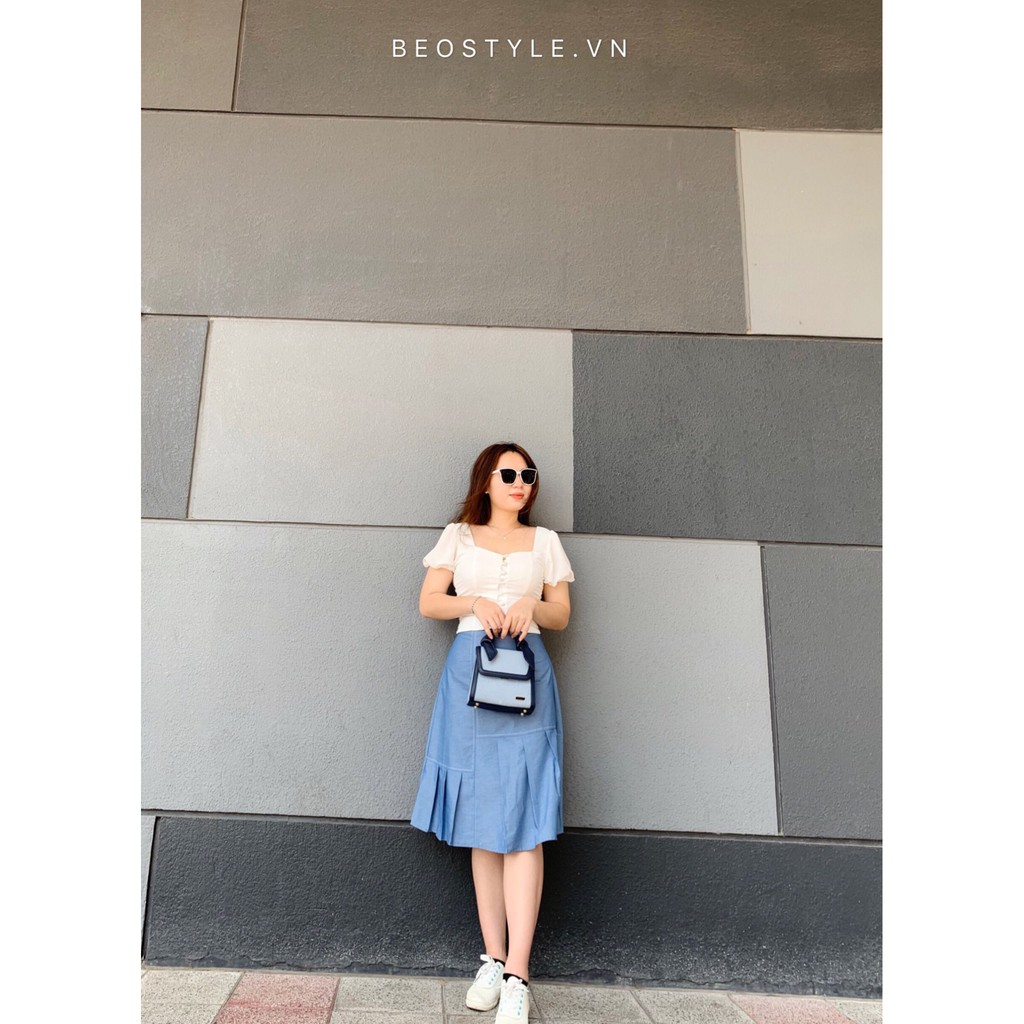 Áo kiểu croptop bigsize Seola beostyle cho người béo mập 55-100kg | BigBuy360 - bigbuy360.vn