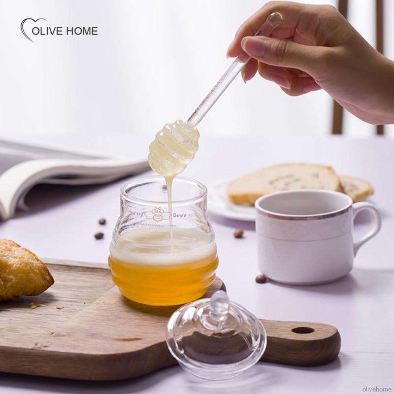 Que Lấy Mật Ong Làm Từ Thủy Tinh Trong Suốt Có Tay Cầm Dài Phong Cách Châu Âu