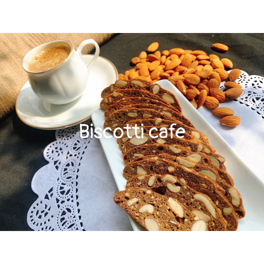 Bánh Biscotti Cafe Ăn kiêng 200g (bánh giảm cân, bánh healthy, bánh cho người tiểu đường, ăn vặt lành mạnh)