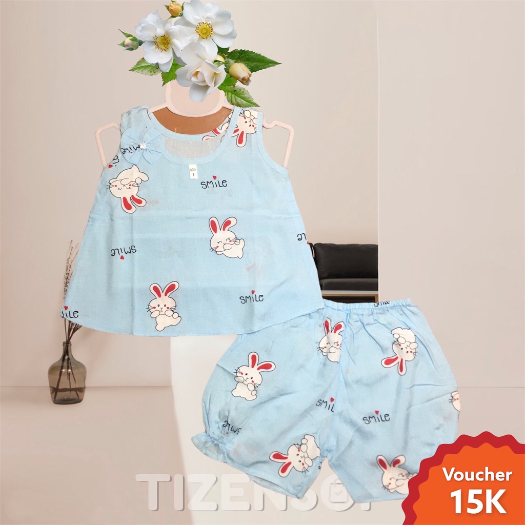 Đồ bộ bé gái lanh tole sát nách quần đùi loại đẹp