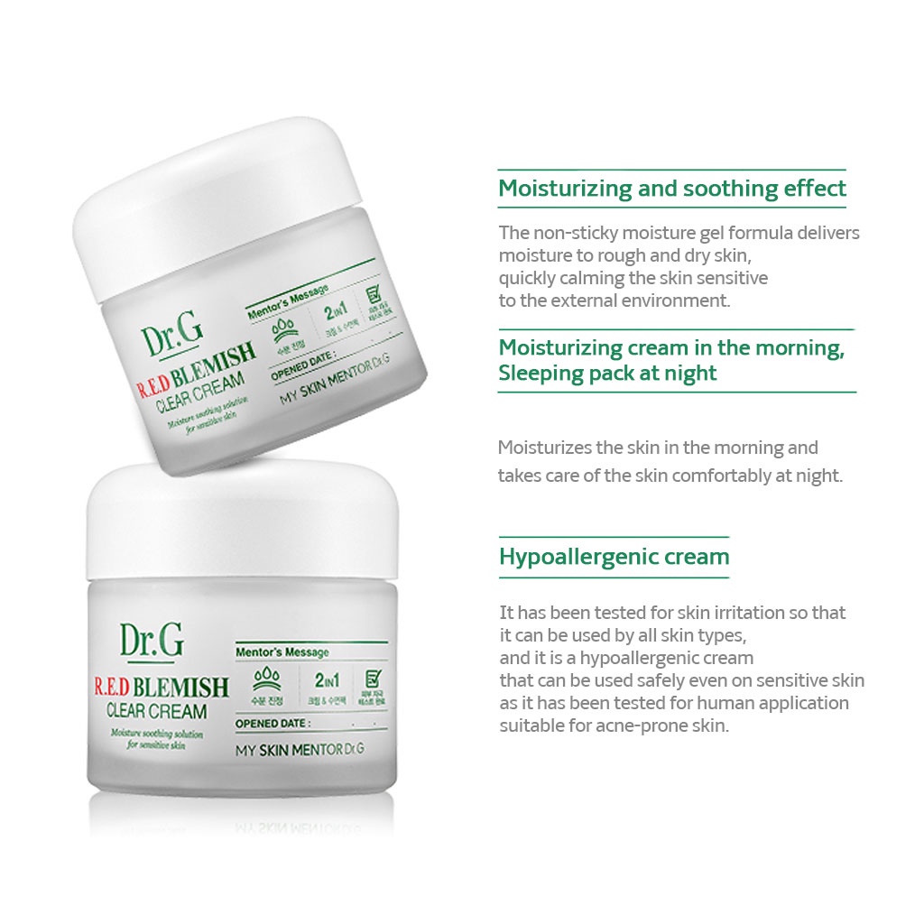 🚀hàng sẵn sàng🚀 RED Blemish clear cream Kem Dưỡng Ẩm Chăm Sóc Da Trong Suốt R.E.D 70ml