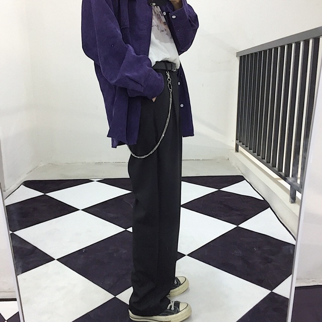 [SẴN] Quần vải ống rộng ulzzang kèm chuỗi xích siêu chất streetstyle hip hop | BigBuy360 - bigbuy360.vn
