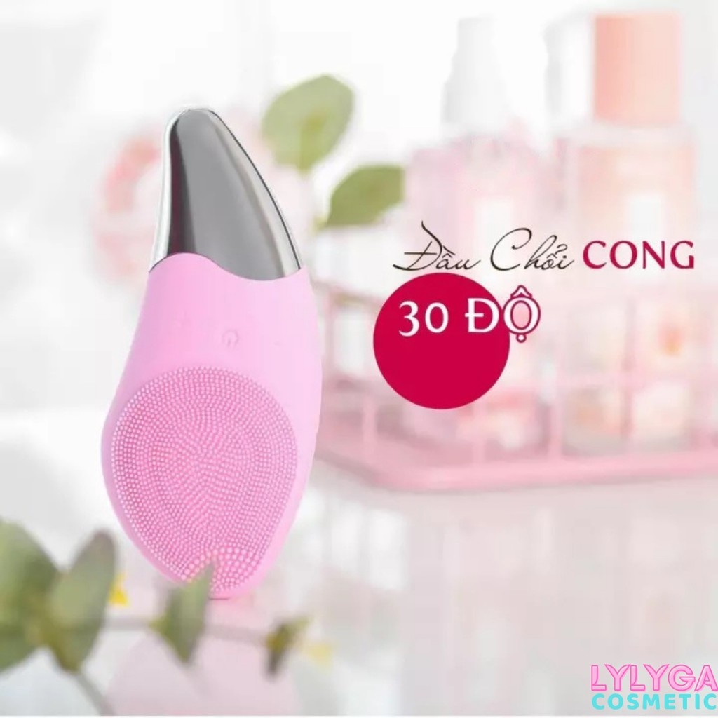 Máy rửa mặt SONIC FACIAL BRUSH nâng cơ mặt massage mặt siêu âm 8 cấp độ . Có thể sạc và dây sạc đi kèm DC03