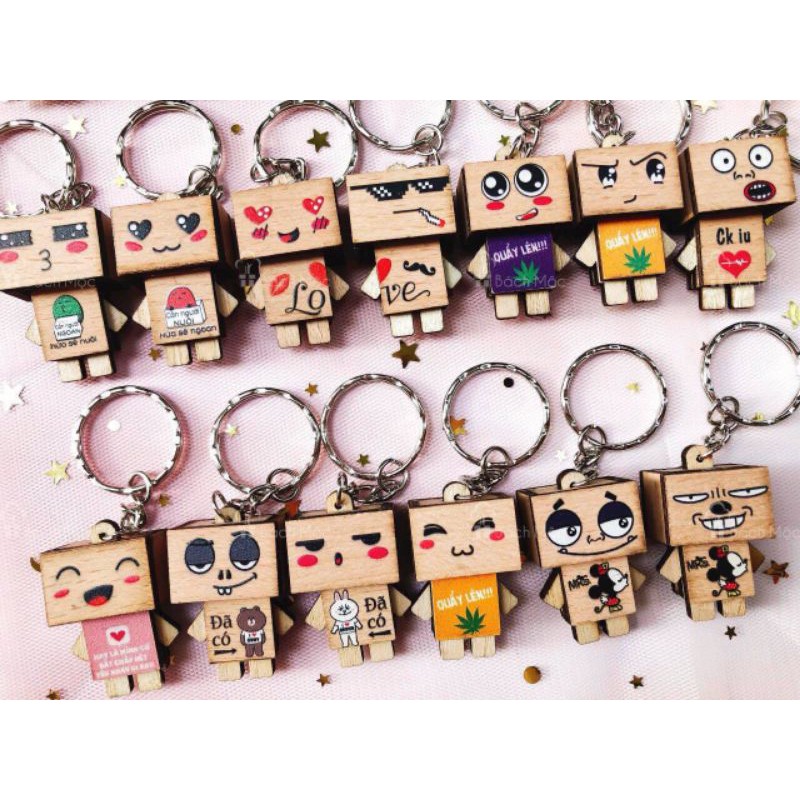 Móc khoá gỗ danbo mặt đáng yêu - Made in Việt Nam ( giao ngẫu nhiên )