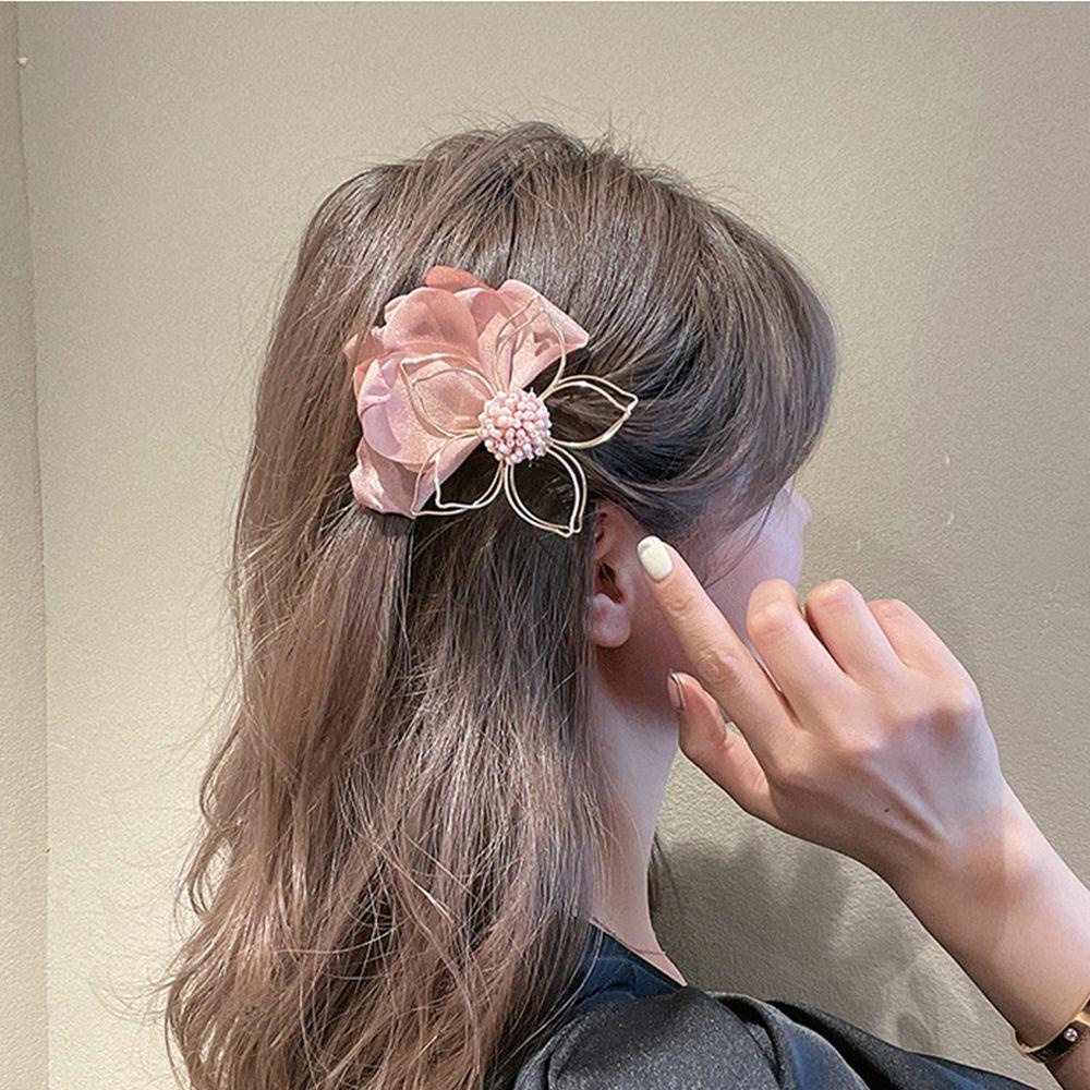 NICKOLAS Kẹp Tóc Mỏ Vịt Bằng Kim Loại Hình Hoa Rỗng Kiểu Vintage Dễ Thương Cho Nữ