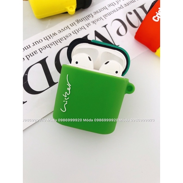 Vỏ ốp bảo vệ airpods 1/2 bật lửa Cricket Silicon