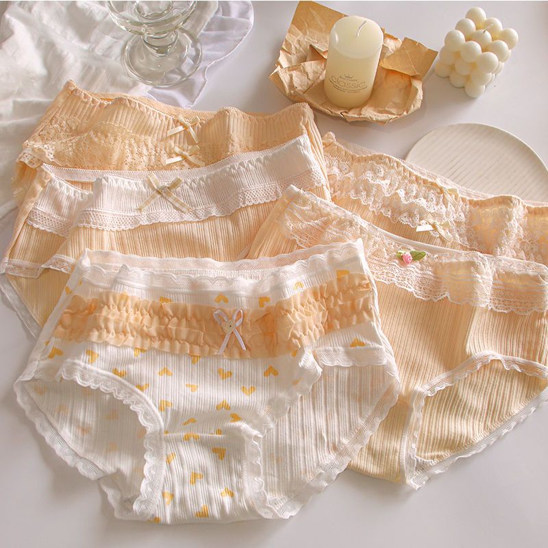 Jiashucheng Quần Lót Cotton Nguyên Chất Kháng Khuẩn Bán Chạy 100% Phối Ren Công Chúa Dễ Thương Cho Bé Gái