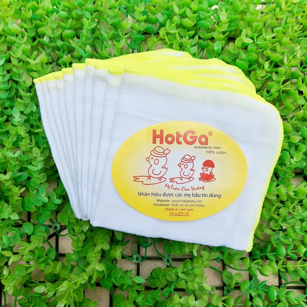  Combo 10 khăn sữa Hotga 4 lớp 25x28 cm