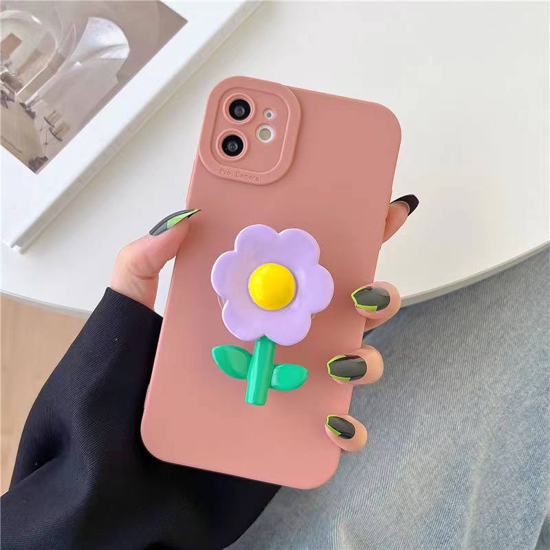 Ốp Điện Thoại Có Vòng Đỡ Hình Hoa 3D Cho Samsung Galaxy A11 A12 A20 A30 A50 A51 A71 A72 A52 A22 4G 5G A10S A20S A02 A03S A21S