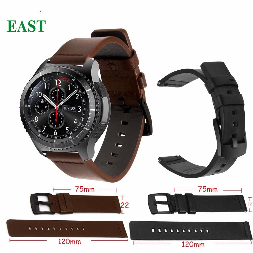 22mm Genuine Classic Leather Strap For Samsung Gear S3 Band Frontier Strap Classic galaxy watch active 46mm