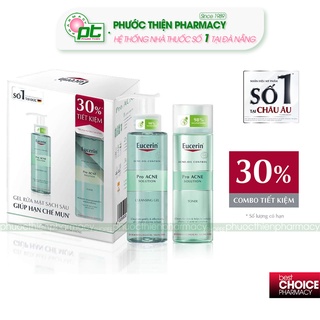 Bộ sản phẩm Eucerin ProAcne làm sạch cho da mụn (Gel Rửa Mặt 200ml & Nước Hoa Hồng 200ml)