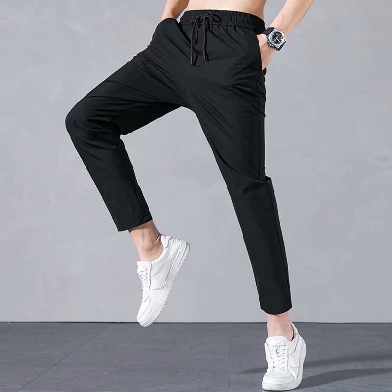 Quần thể thao ống thẳng bằng lụa lạnh thời trang mùa hè cho nam 2022 M-5XL