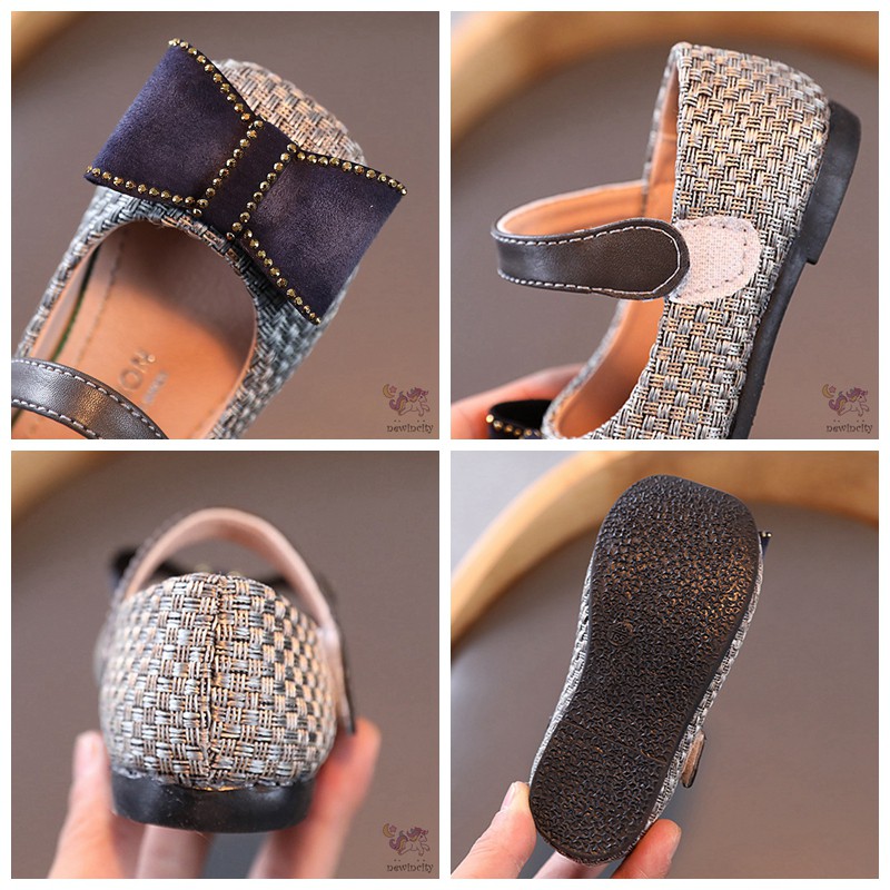 Giày Búp Bê Đế Mềm Đính Nơ Phong Cách Hàn Quốc Độc Đáo Cho Bé Gái