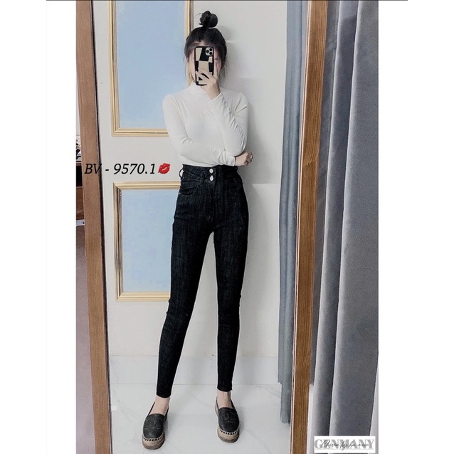 Quần bò nữ ôm trơn lưng cao siêu đẹp. Size S M L