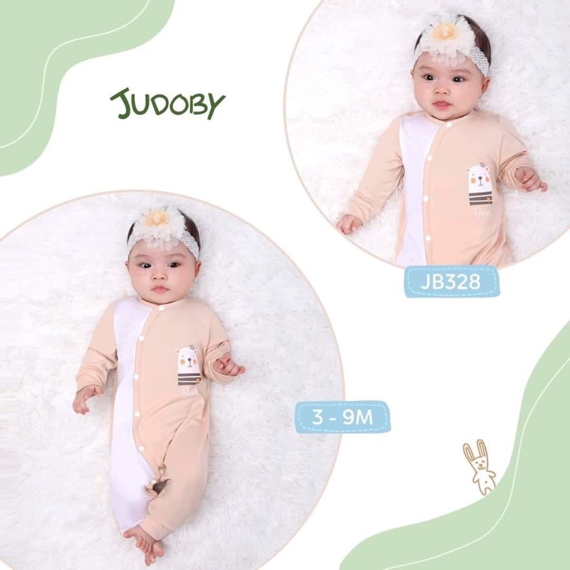 [JB328] Body cài lệch dài tay sợi tre Judoby cho bé (4-10kg)
