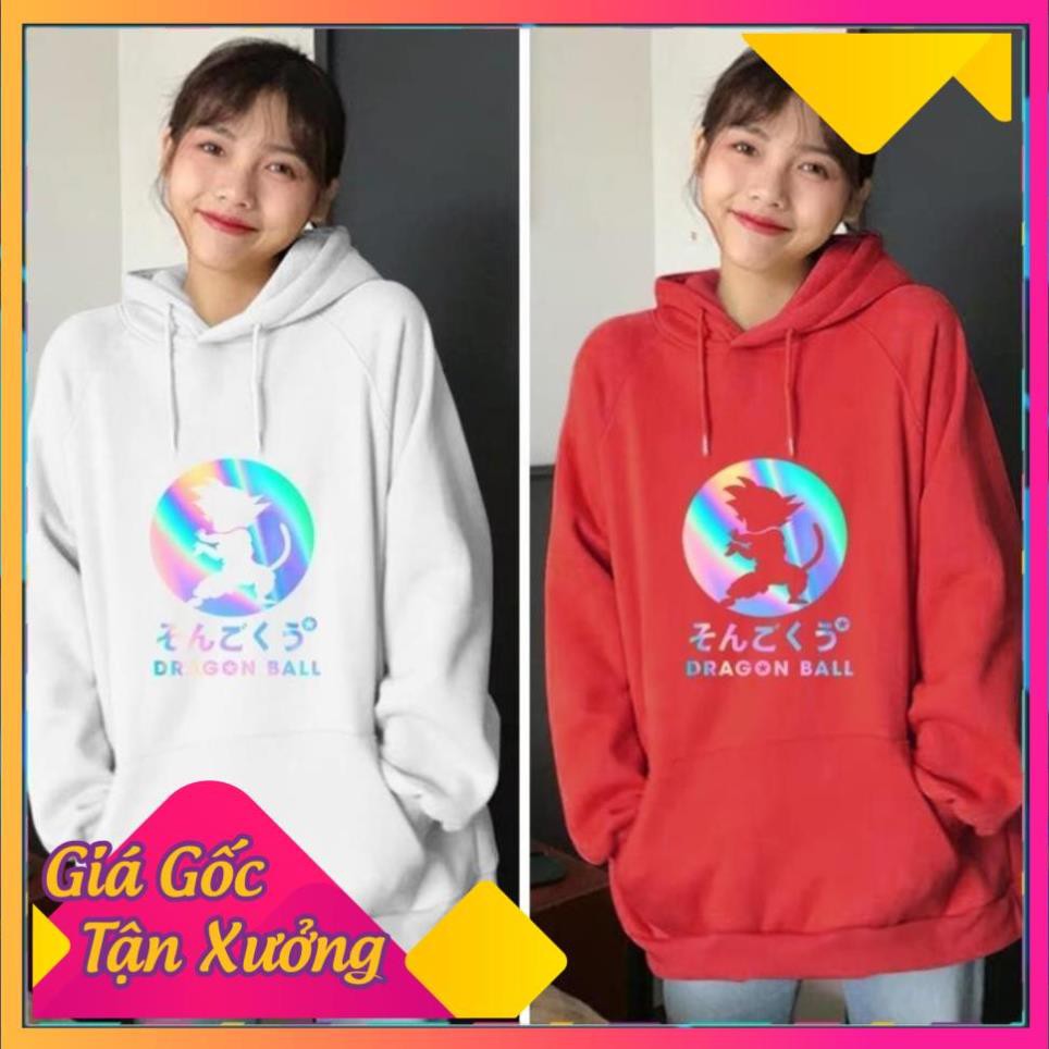 - Áo khoác hoodie phản quang,áo nỉ unisex Dragon Ball êm ái, Freesize cho nam và nữ - KN33 .