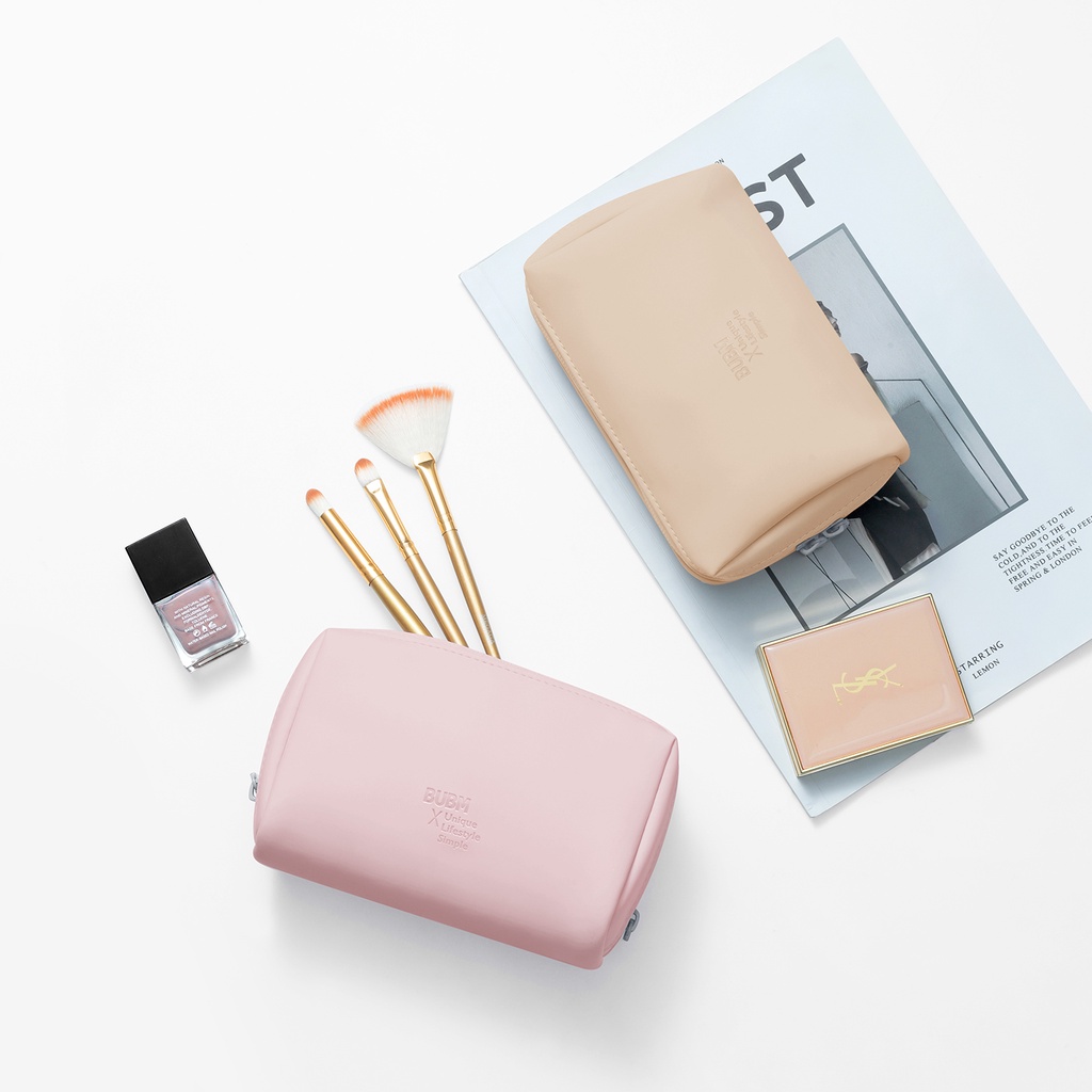 Túi Đựng Mỹ Phẩm Son Môi Bằng PU Có Khóa Kéo Chống Nước Thời Trang Cho Nữ