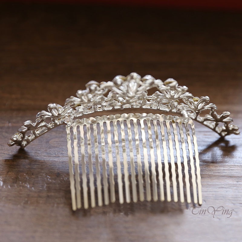 GETNOIVAS Cài tóc hình vương miện đính đá thời trang cho nữ