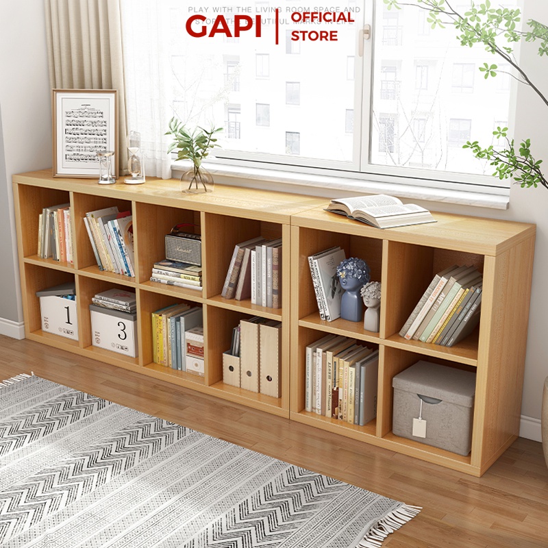 Kệ sách gỗ tổ ong GAPI Convent 1234F Vân Gỗ - GP100