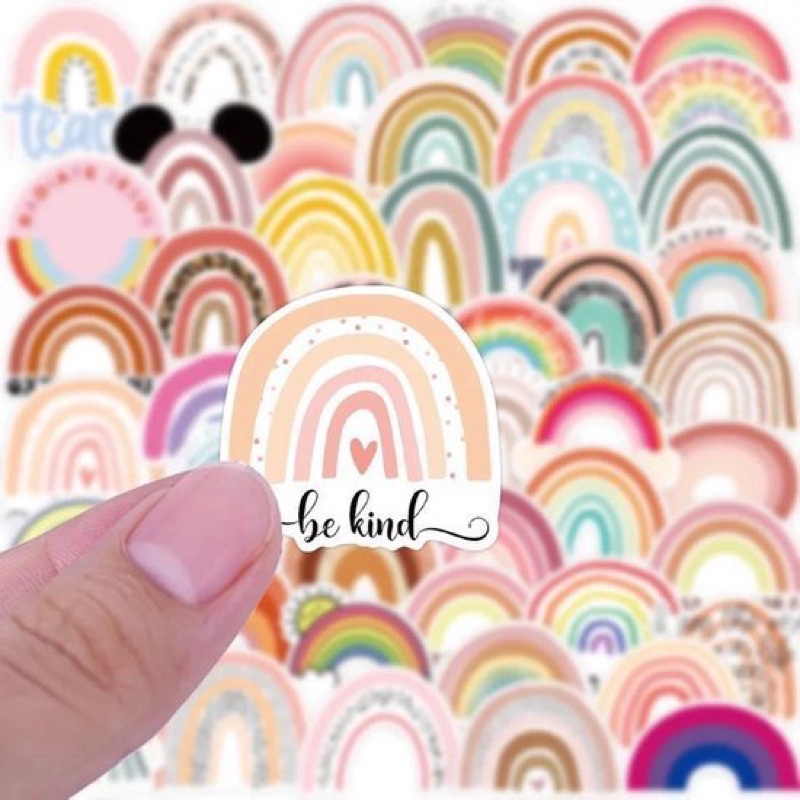 Sticker Rainbow Sticker cầu vồng 30-60 cái ép lụa/Hình dán cầu vồng Rainbow