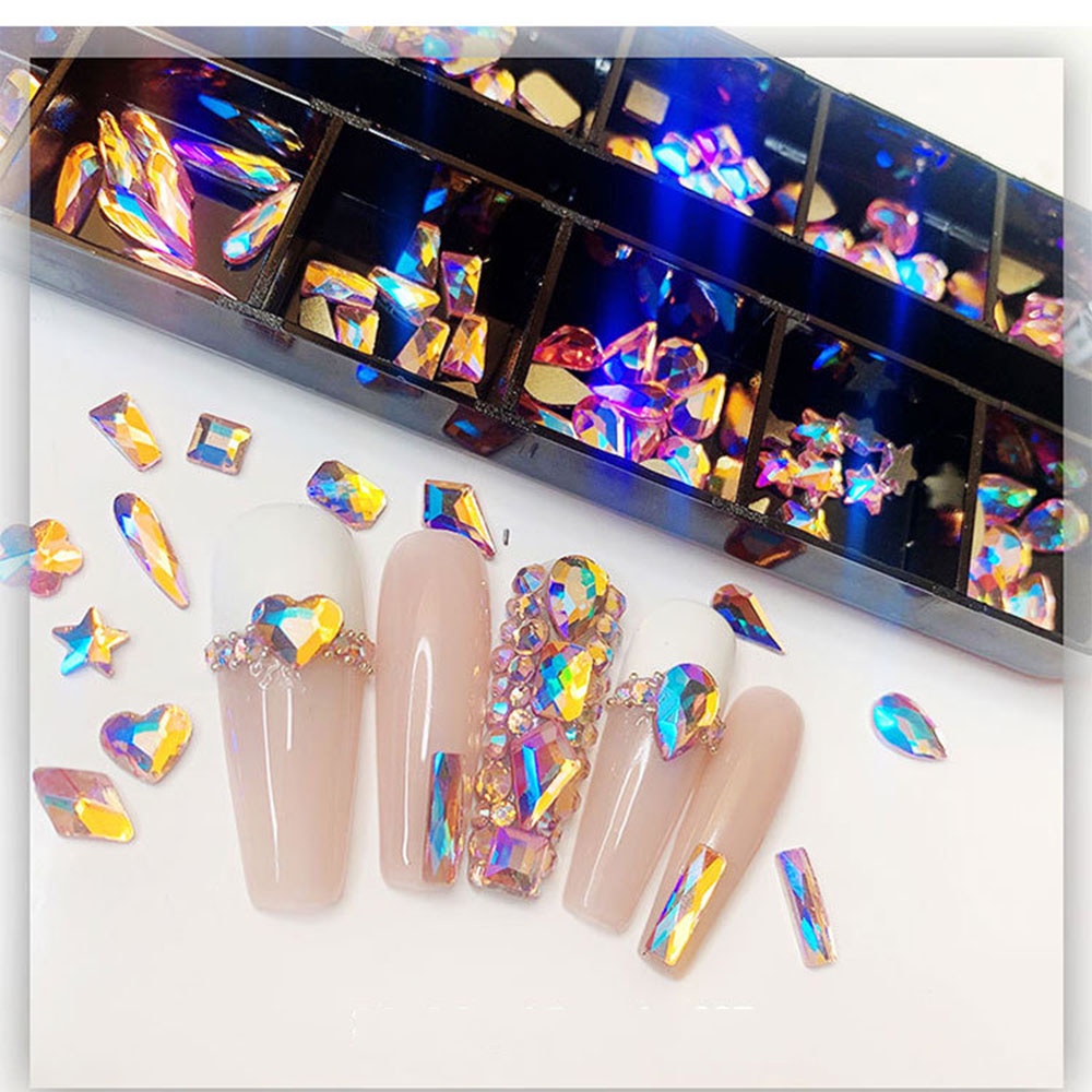 [Hàng mới về] Phụ kiện đá đầy màu sắc thời trang để trang trí móng tay nghệ thuật thủ công