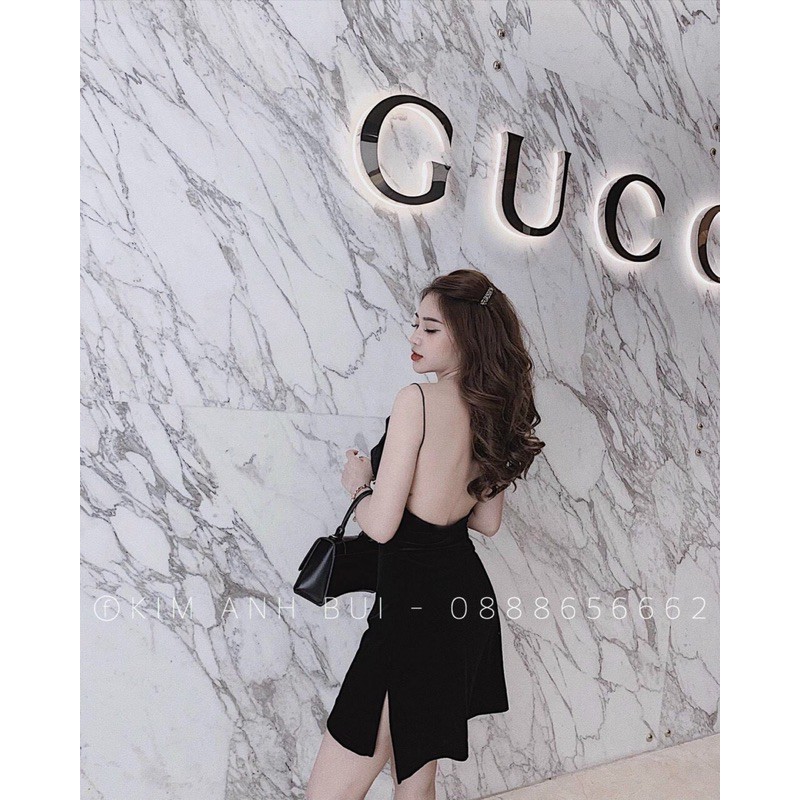Đầm 2 dây nhung xẻ tà hở lưng_ đầm sexy_Carotshop | BigBuy360 - bigbuy360.vn