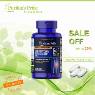 [Puritan's Pride] Viên uống xương khớp Double Strength Joint Soother® Glucosamine, Chondroitin & MSM 60 viên - Mỹ